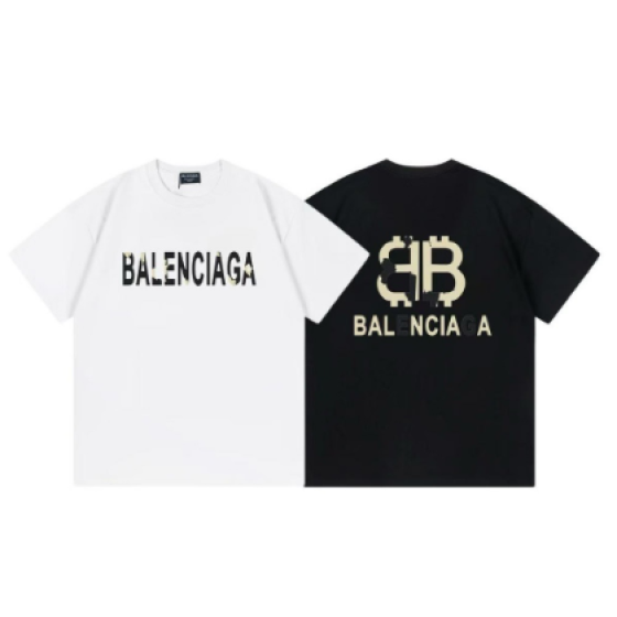2025 Balenciaga Double B logo print short-sleeved T-shirt